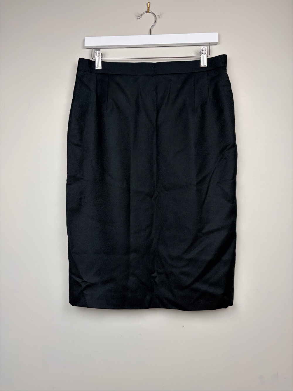 Valentino Miss V Black Wool Pencil Skirt Embroidered Side Trim 48